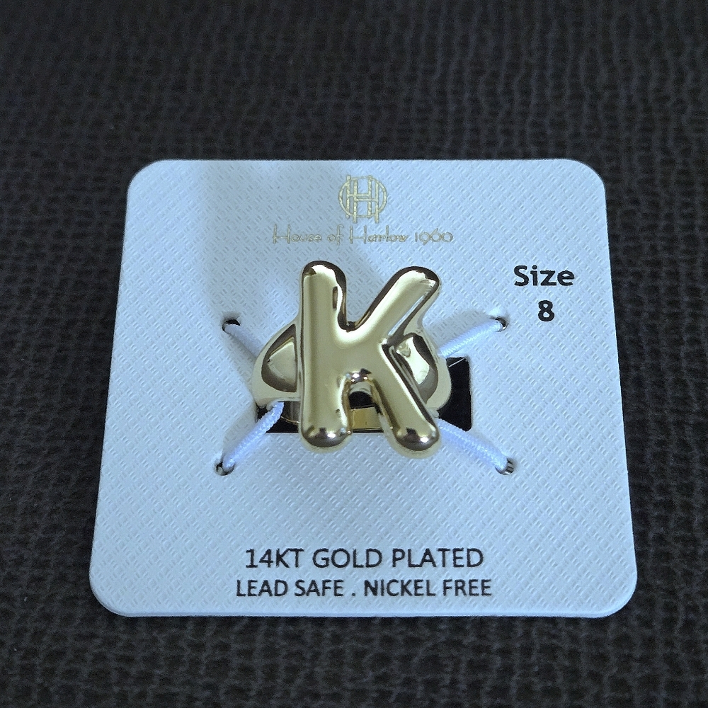 House🏠 of Harlow 1960 Chunky Gold "K" Initial Ring💍 - Picture 6 of 15